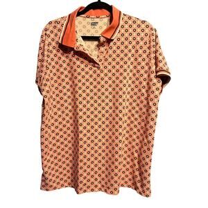 Lands' End Size 1X Ladies Polo Golf Geometric Print Sporty Business Casual